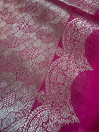 GULAB RANG - Pink digital print with gold zari work comes with blouse piece