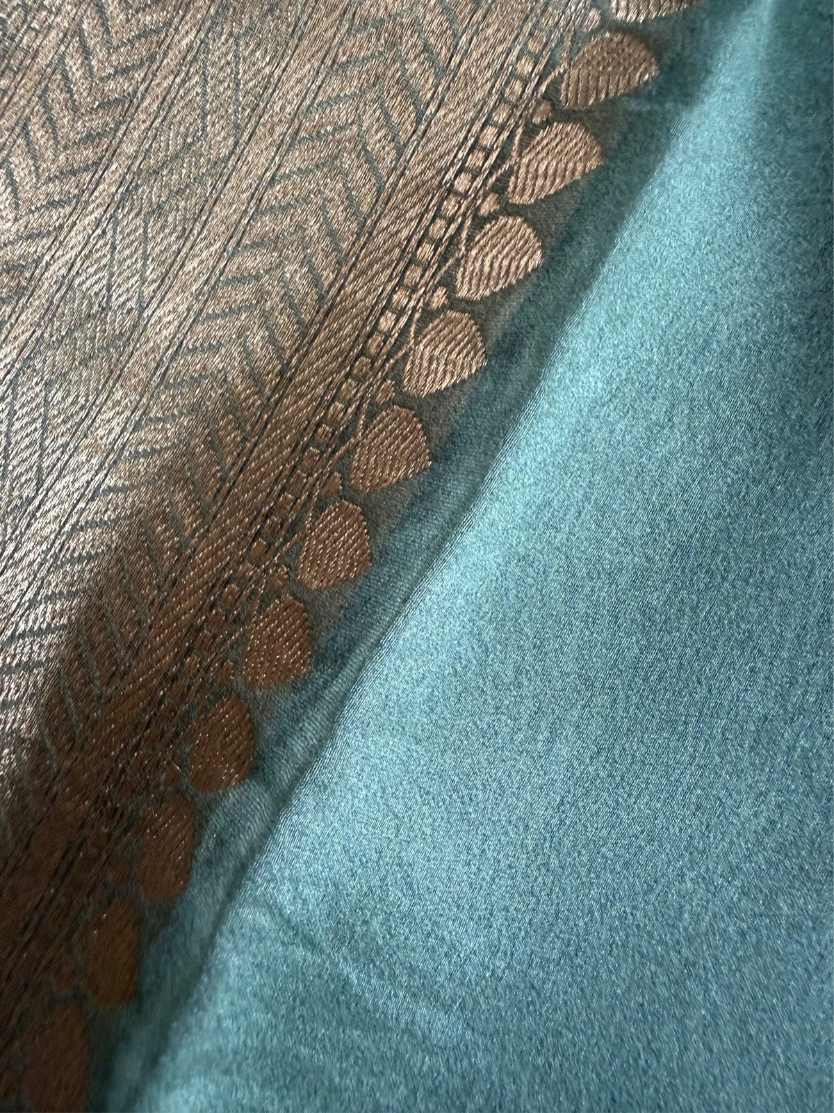 BOTANICAL SAGE - Sea green with gold zari work comes with blouse piece