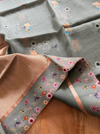 BOTANICAL SAGE - Sea green with gold zari work comes with blouse piece