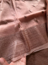 BEIGE GOLD - Beige with antique gold zari work comes with blouse piece