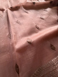 BEIGE GOLD - Beige with antique gold zari work comes with blouse piece