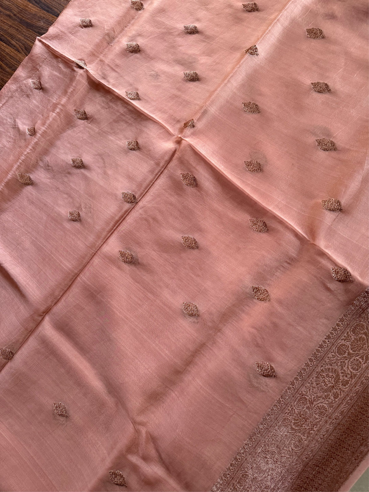 BEIGE GOLD - Beige with antique gold zari work comes with blouse piece