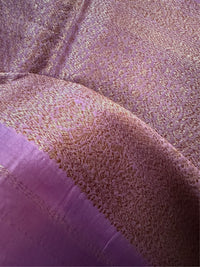 LILAC ZARI - Lavender with antique gold zari work comes with blouse piece
