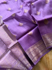 LILAC ZARI - Lavender with antique gold zari work comes with blouse piece