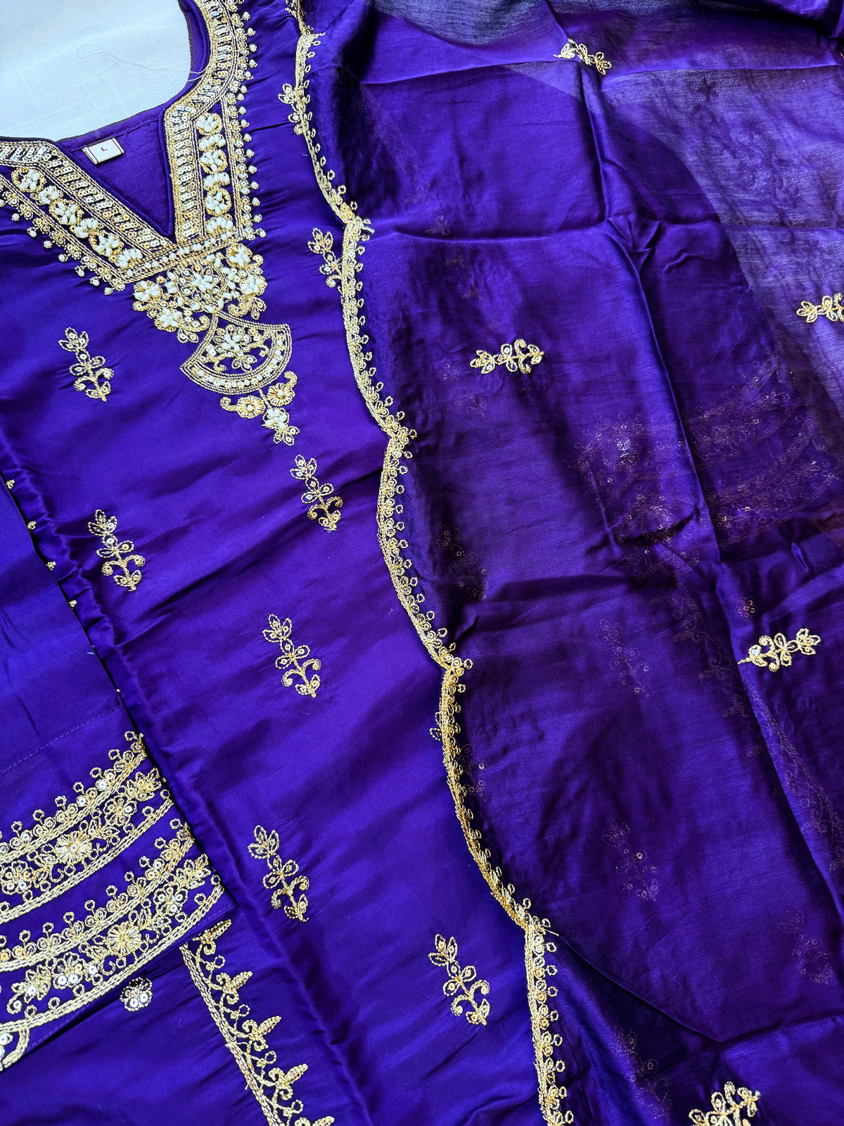 Purple Gold-3 Piece Suit Set