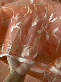 PUJOR AALO - Peach and gold comes with blouse piece