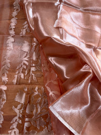 PUJOR AALO - Peach and gold comes with blouse piece