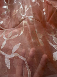 PUJOR AALO - Peach and gold comes with blouse piece
