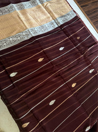 UMBER ZARI - Brown gold zari work comes with blouse piece