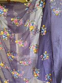Mauve Petal Mul Chanderi-3 Piece Suit Set