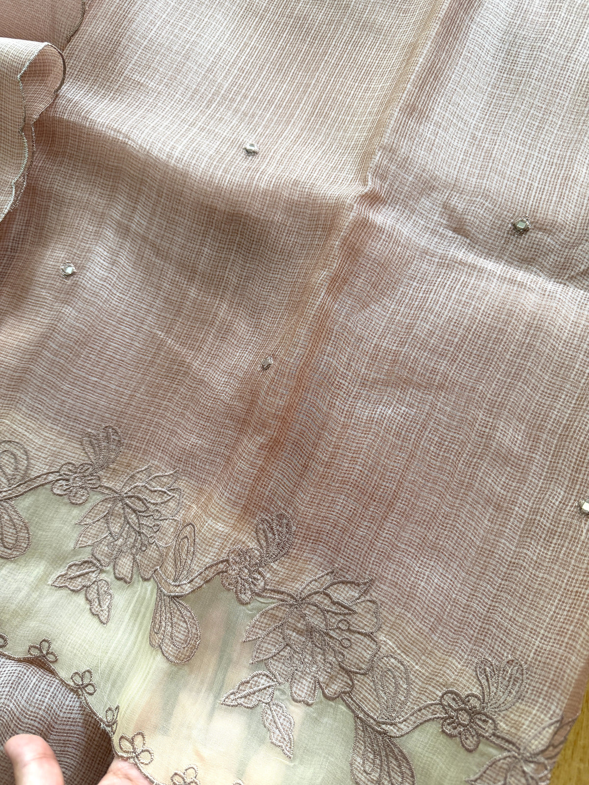 Beige Kota Silk-3 Peice Suit Set