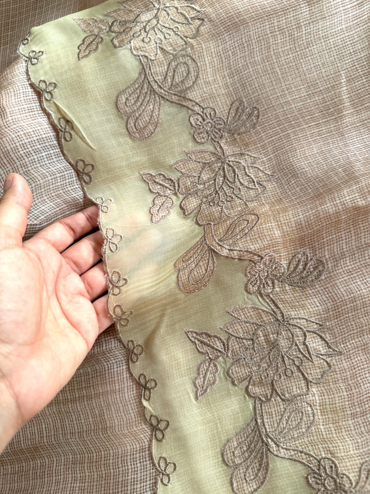 Beige Kota Silk-3 Peice Suit Set
