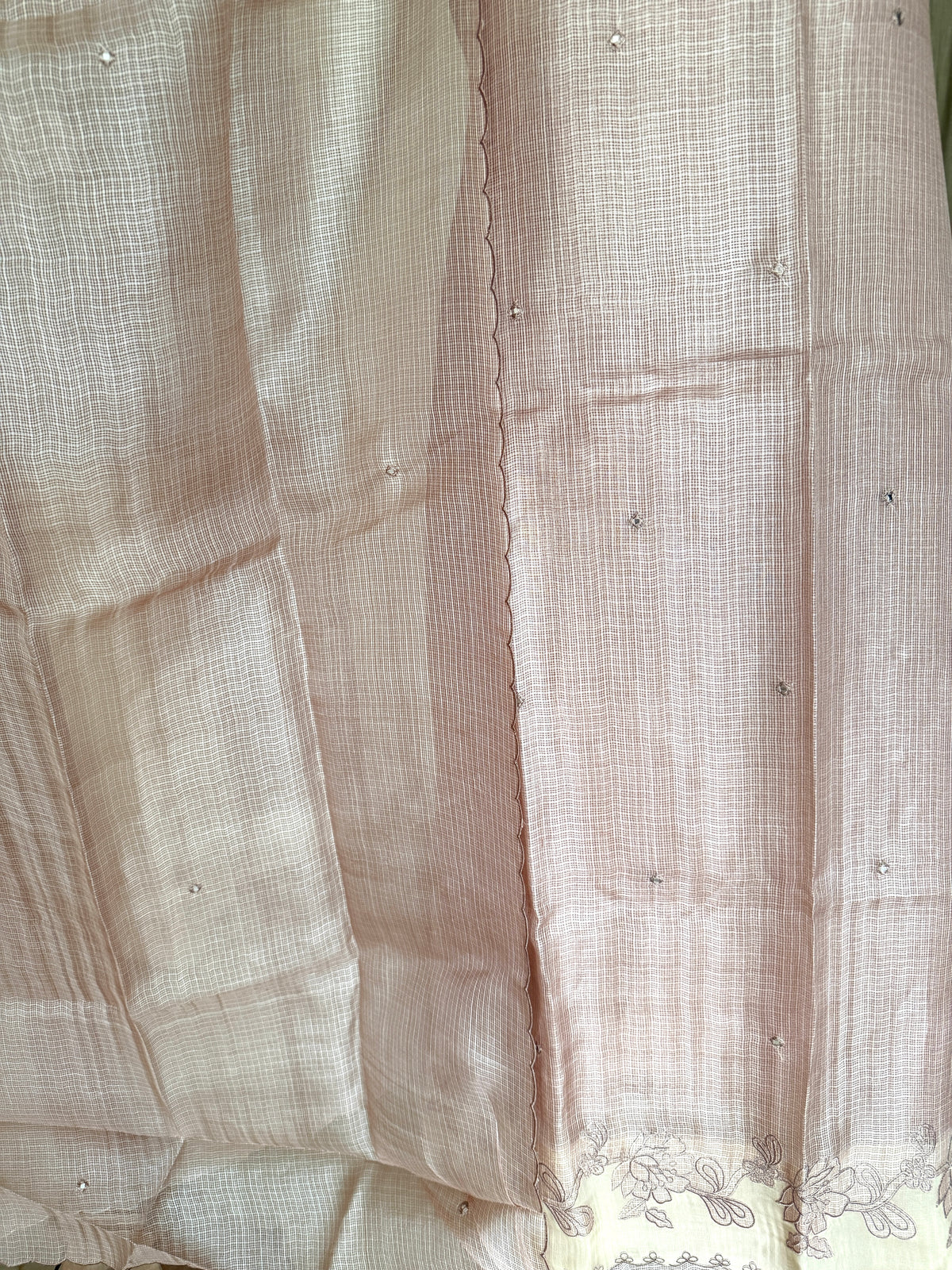 Beige Kota Silk-3 Peice Suit Set