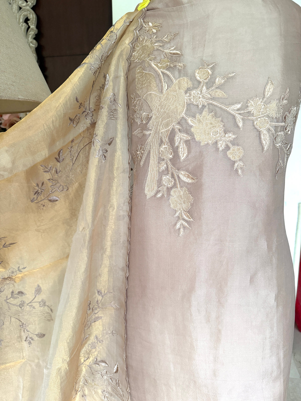 Beige Blush Birdsong-3 Piece Suit Set