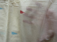 WHITE RED SOFT COTTON- Comes with blouse piece