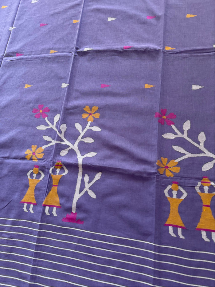 PURPLE SOFT COTTON - Comes with blouse piece