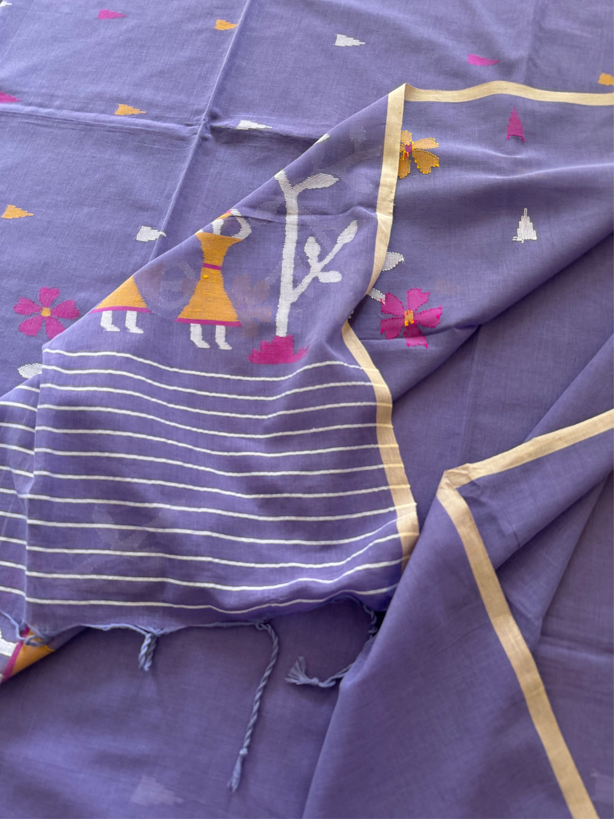 PURPLE SOFT COTTON - Comes with blouse piece
