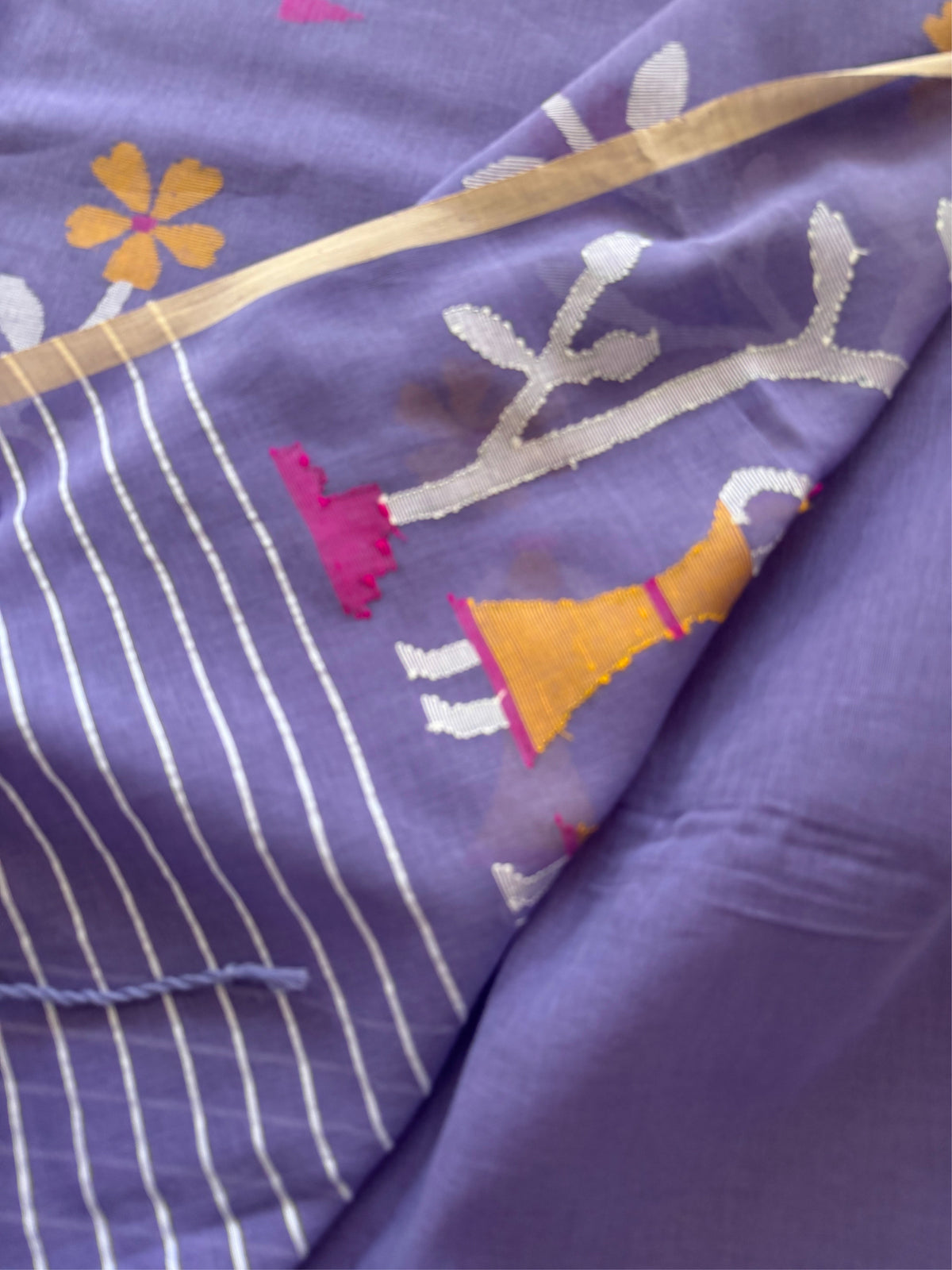 PURPLE SOFT COTTON - Comes with blouse piece