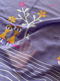 PURPLE SOFT COTTON - Comes with blouse piece