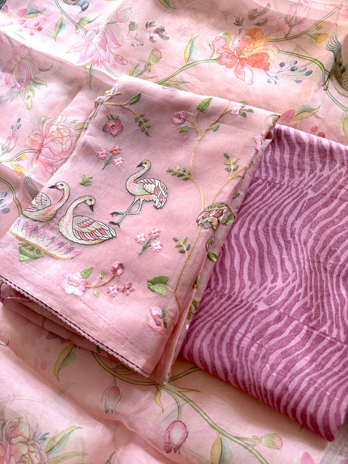 Pink Botanica-3 Piece Suit Set
