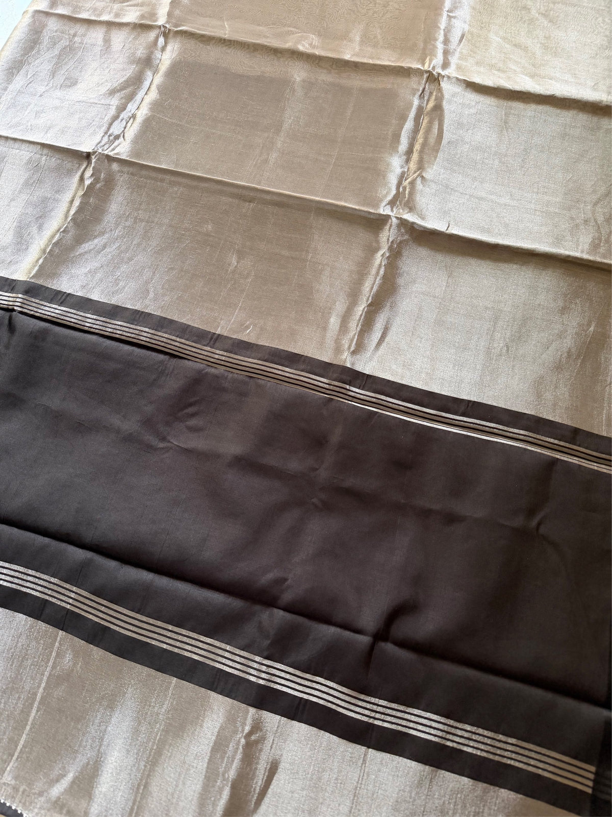 SIYAAH CHANDANI - Black and silver comes with blouse piece