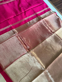 GULABI CHANDAN - Pink and gold comes with blouse piece