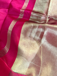 GULABI CHANDAN - Pink and gold comes with blouse piece