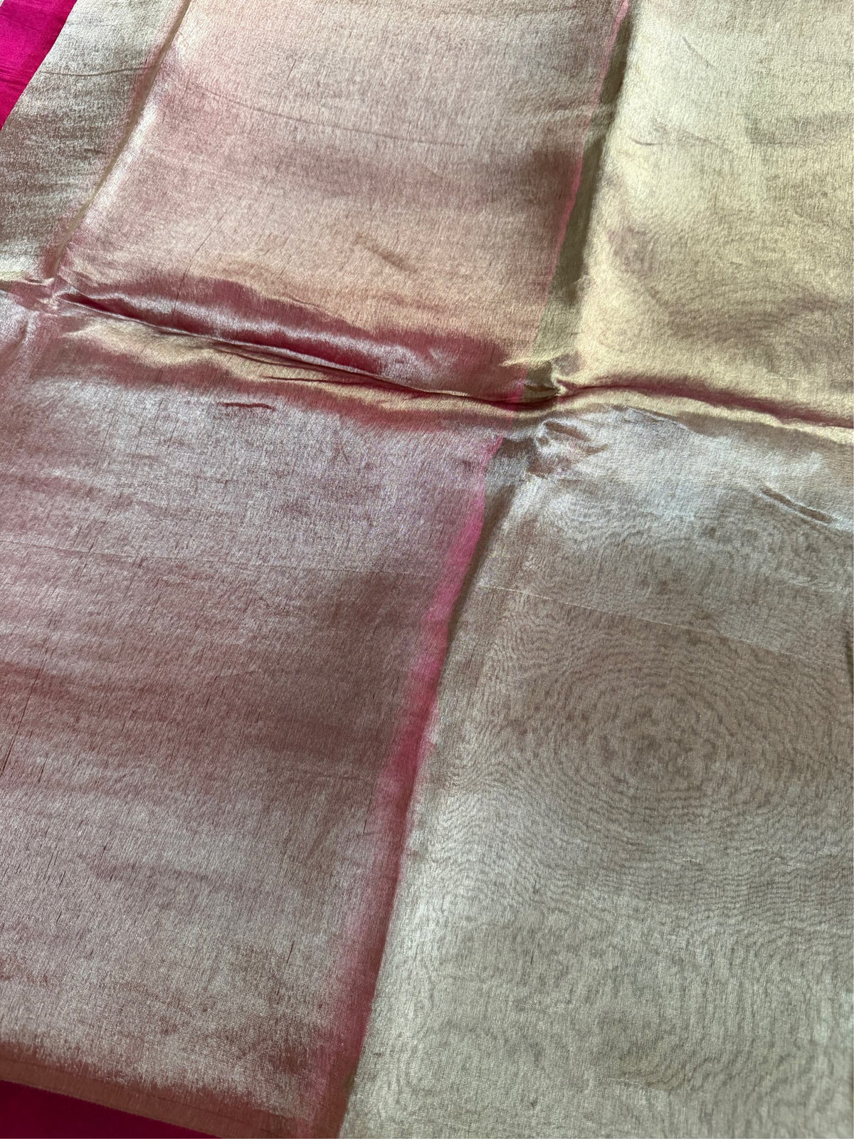 GULABI CHANDAN - Pink and gold comes with blouse piece