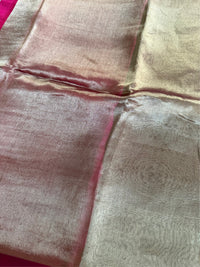 GULABI CHANDAN - Pink and gold comes with blouse piece
