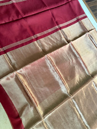LAAL CHANDAN - Red and gold comes with blouse piece