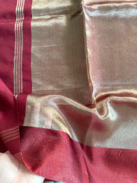 LAAL CHANDAN - Red and gold comes with blouse piece
