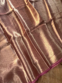 GULABI ZARI- Pink and gold comes with blouse piece