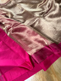 GULABI CHANDAN - Pink and gold comes with blouse piece