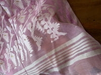 SHAPLA - Pink cotton jamdani saree comes with blouse piece