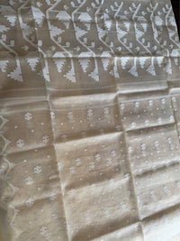 KUASHA - White muslin jamdani saree