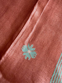 FIROZA JAAL - Brown tussar saree comes with blouse piece