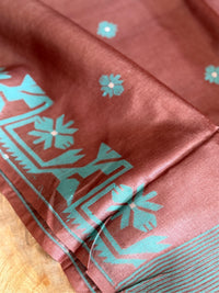 FIROZA JAAL - Brown tussar saree comes with blouse piece