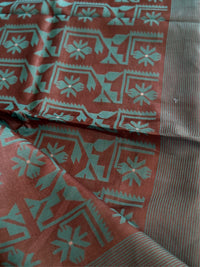 FIROZA JAAL - Brown tussar saree comes with blouse piece