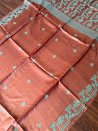 FIROZA JAAL - Brown tussar saree comes with blouse piece