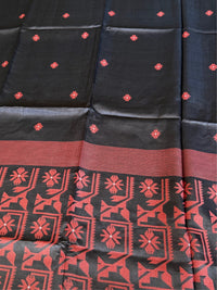 KALO BELA - Black tussar saree comes with blouse piece