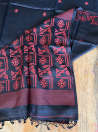 KALO BELA - Black tussar saree comes with blouse piece
