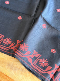 KALO BELA - Black tussar saree comes with blouse piece
