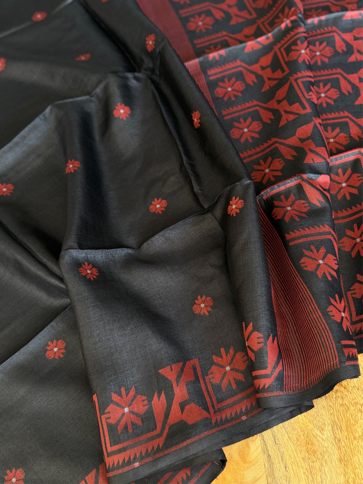 KALO BELA - Black tussar saree comes with blouse piece