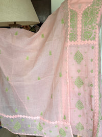 Meher Peach Kota Cotton-2 Piece Suit Set