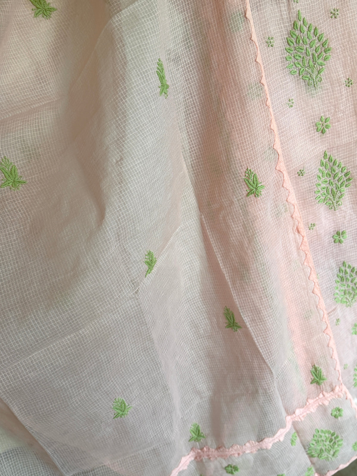 Meher Peach Kota Cotton-2 Piece Suit Set