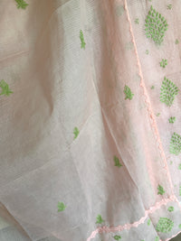 Meher Peach Green Kota Cotton-2 Piece Suit Set