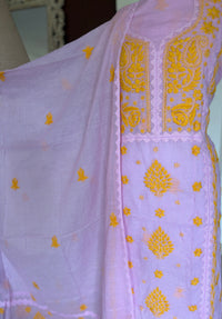 Meher Pink Cotton Kota-2 Piece Suit Set