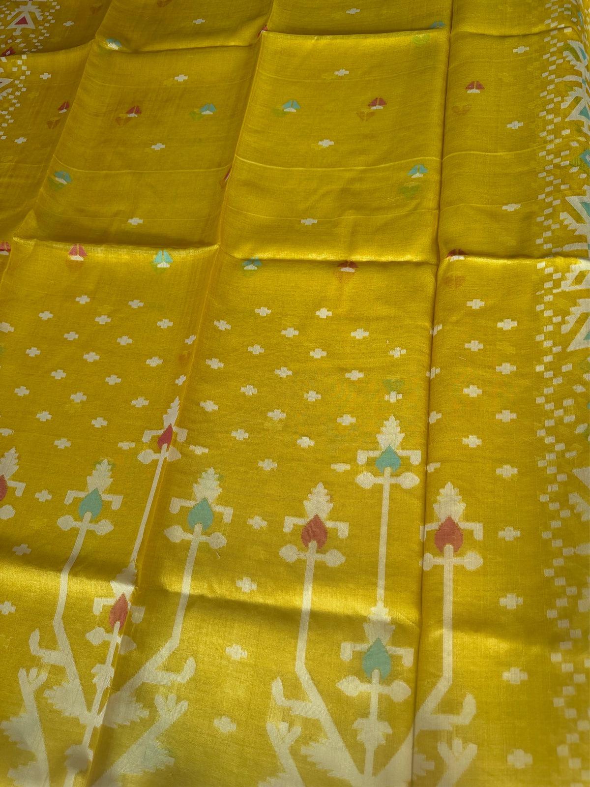 SORSHE - Yellow tussar saree comes with blouse piece
