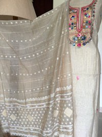 Ivory Linen-3 Piece Suit Set