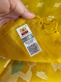 SORSHE - Yellow tussar saree comes with blouse piece